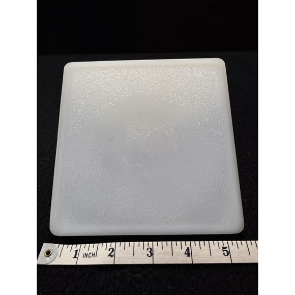 Milk Glass Square Trivet Tile Embossed Poppy Milk Glass Flower Tile Coaster 5.5" - Picture 2 of 5